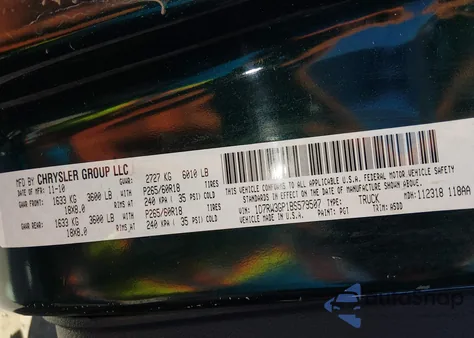 2011 Ram Dakota Bighorn/Lonestar z USA, uszkodzony, nr VIN 1D7RW3GP1BS579507
